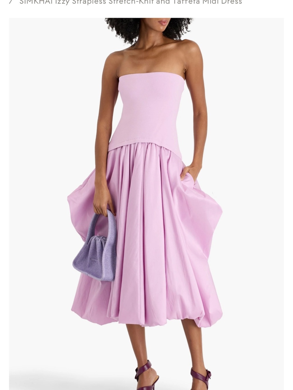 Jonathan Simkhai Lilac Strapless Midi Dress